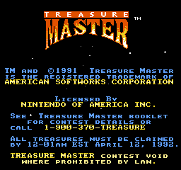Treasure Master Title Screen